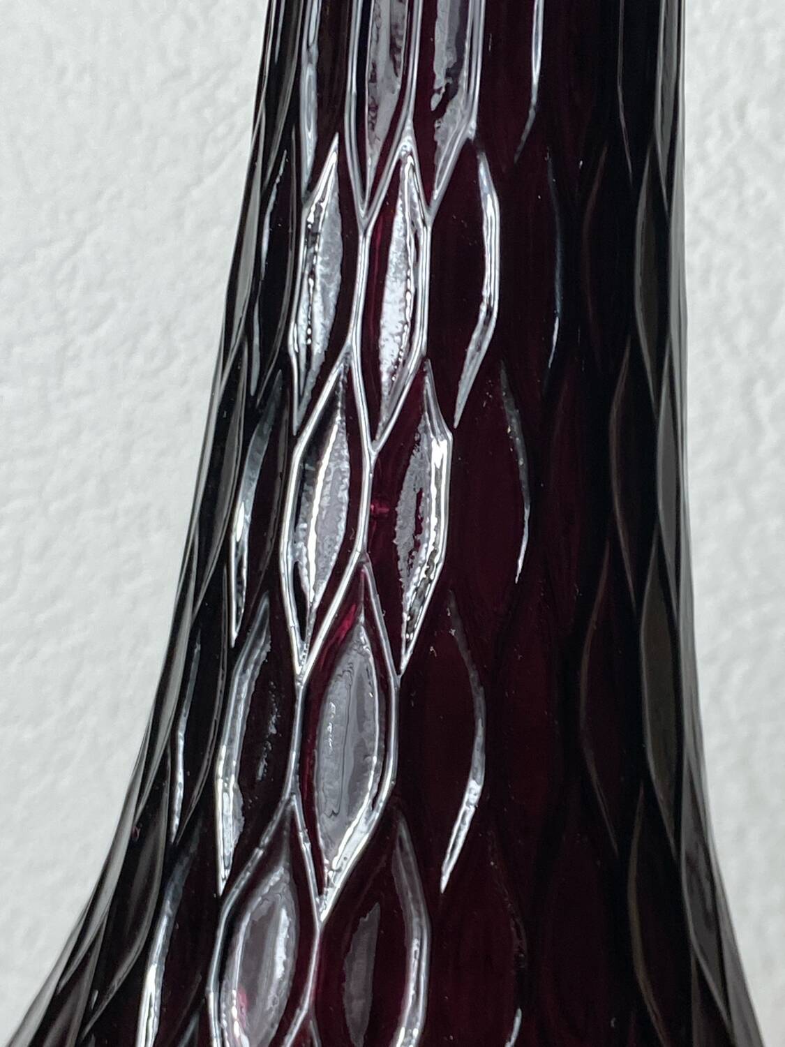 Empoli glass bottle, honeycomb pattern, 1960s