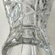 Vintage design vase in crystal. faceted patterns, braces. flared neck