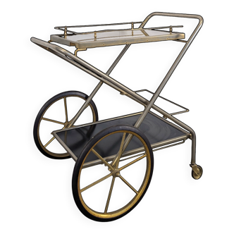 1970s Brass Rolling Trolley