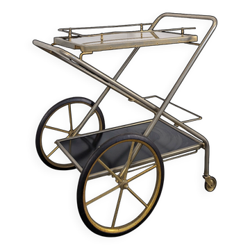 1970s Brass Rolling Trolley