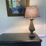 Turned wood lamp