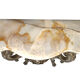 Louis XV style console in gray lacquered wood and marble top, nineteenth