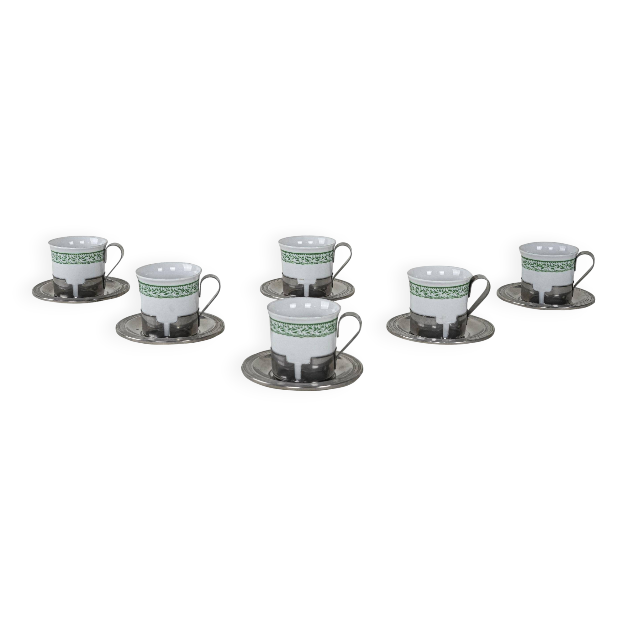 Set of espresso cups, Italian design, 1980s, made in Italy
