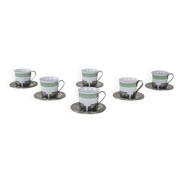Ensemble de tasses à espresso, design italien, années 1980, fabriqué en Italie.