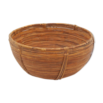 Panier rotin tresse ancien artisanat shekhawati  inde