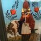 Frame for reverse glass painting fixed under glass Saint Eloi
