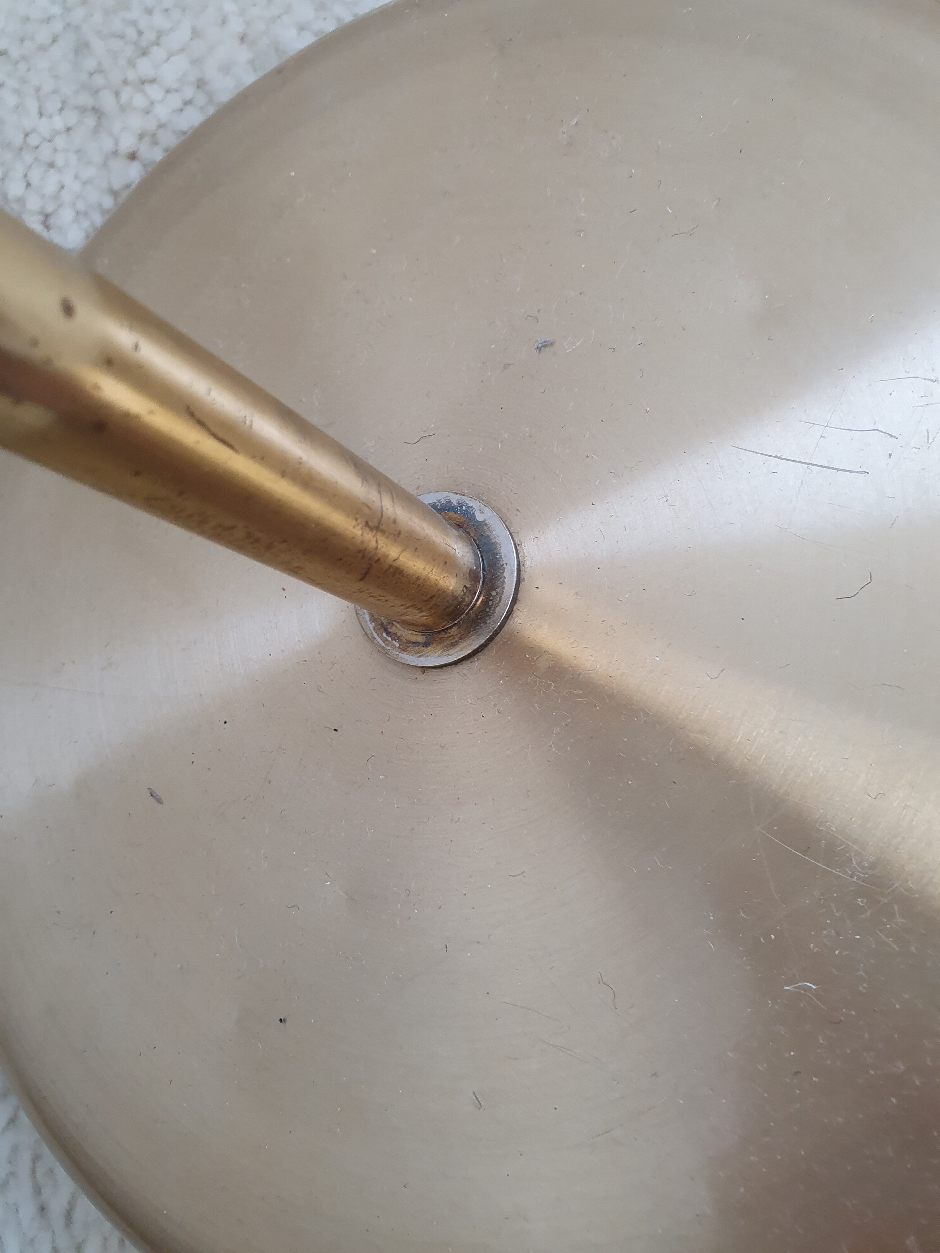 Scandinavian floor lamp gilded and black, 1970