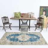 Tapis persan bleu et beige