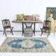 4x7 Rustic Blue & Beige Handmade Persian Rug, 112x212Cm SK 17715