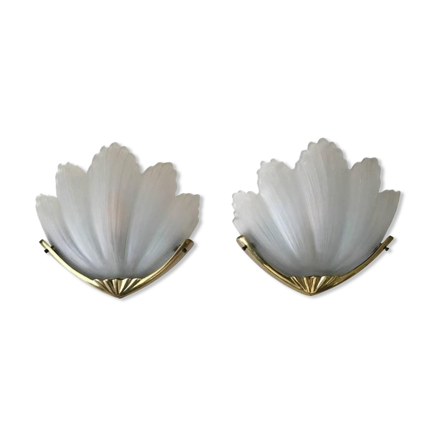 Sconces glass frosted metal golden years 1960-1970