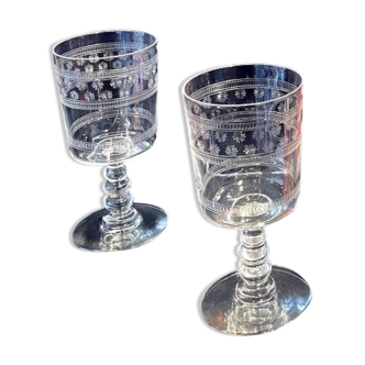 Duo of baccarat crystal water glasses star model