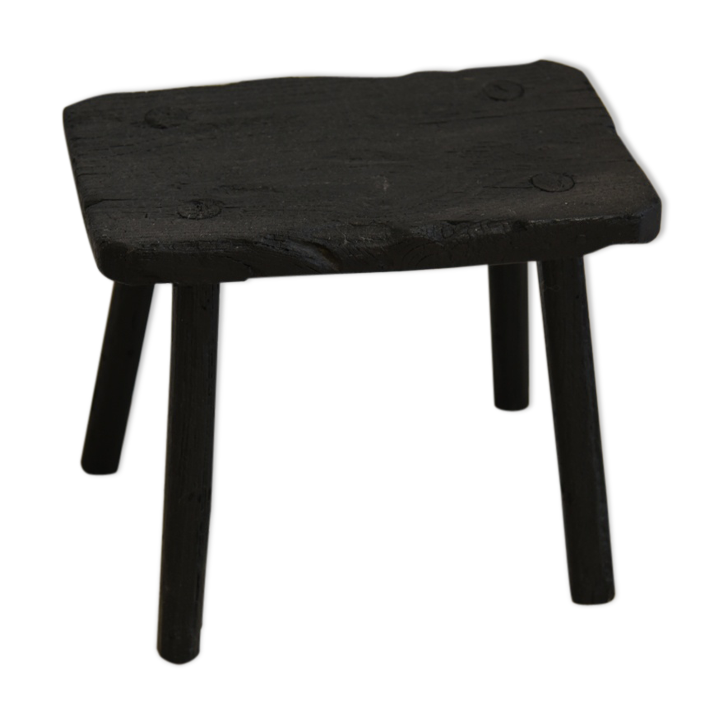 Stool wood finish wood burned with treatment shou-sugi-ban