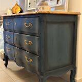 Blue crossbow dresser with brass handles