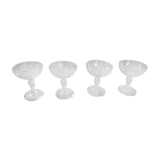 Glass champagne glass cup lot of 4 dp0421005