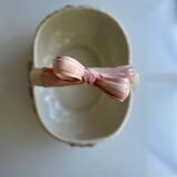 Large basket, ceramic planter, slip.