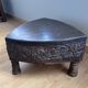 Indian antique Chakki coffee table in solid wood – Triangular shape
