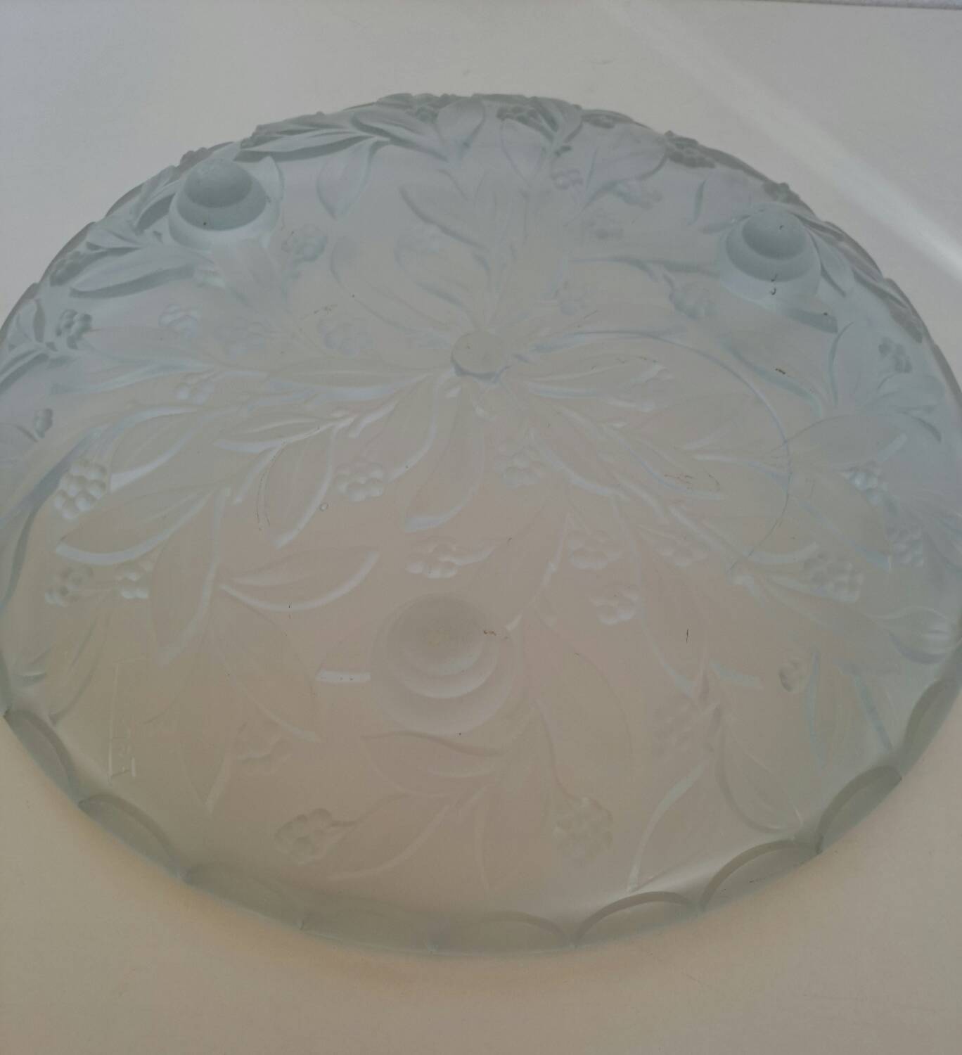 Art Deco opalescent glass bowl signed Espaivet