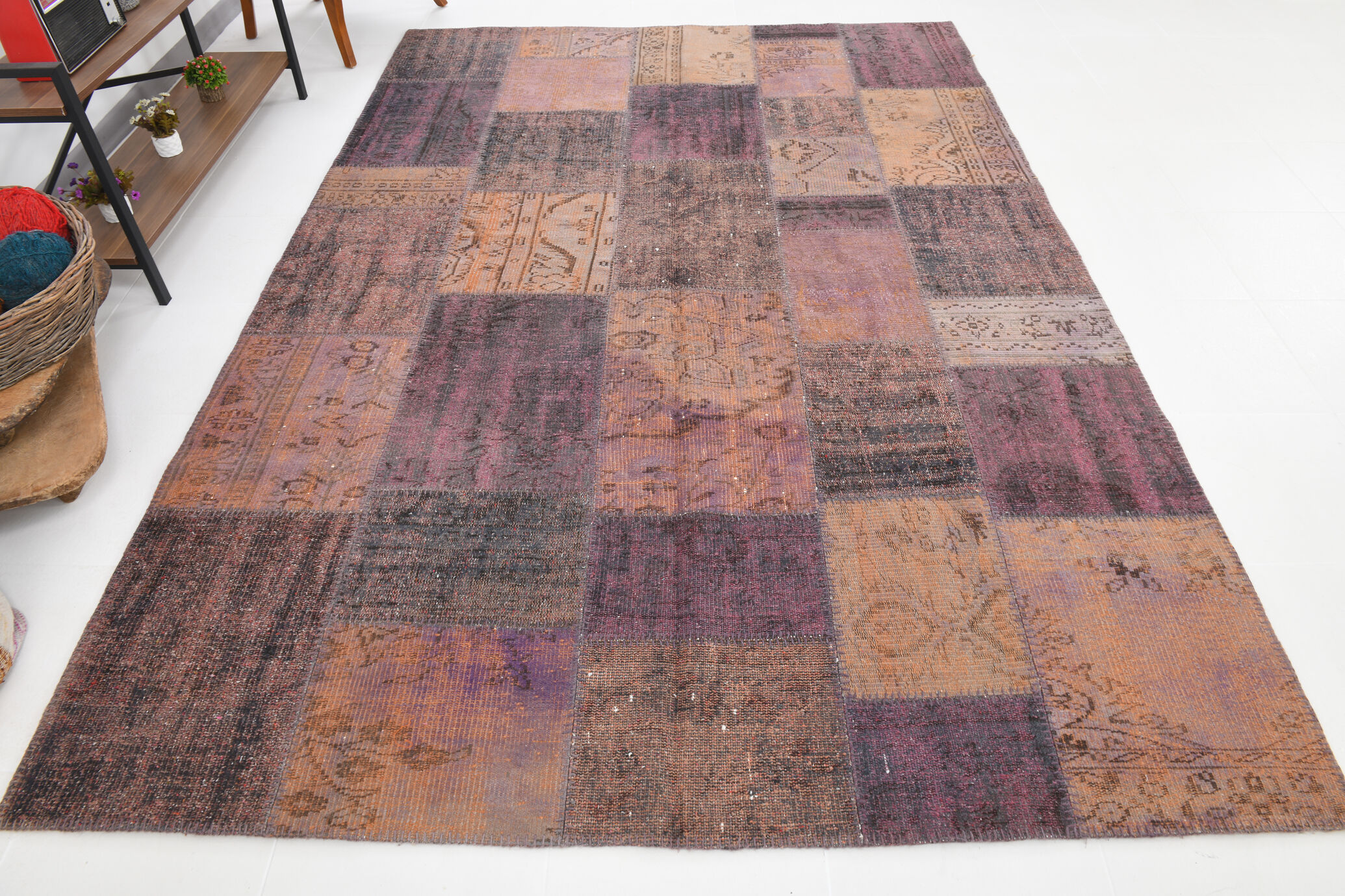 7x10 copper tones oversize farmhouse rug 303x208cm