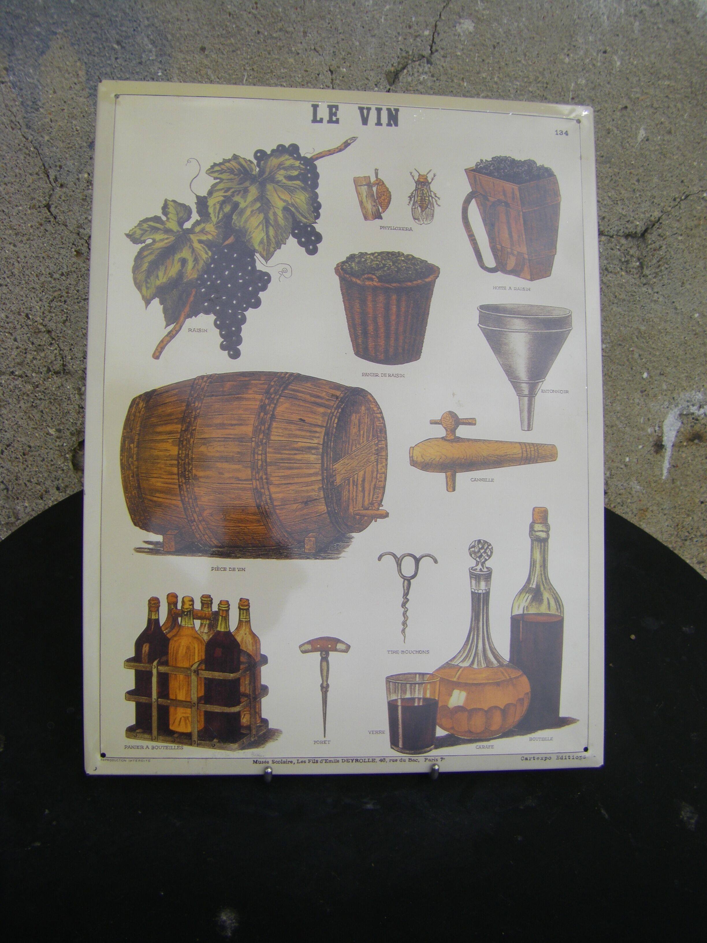 Plaque publicitaire métallique "Le vin"