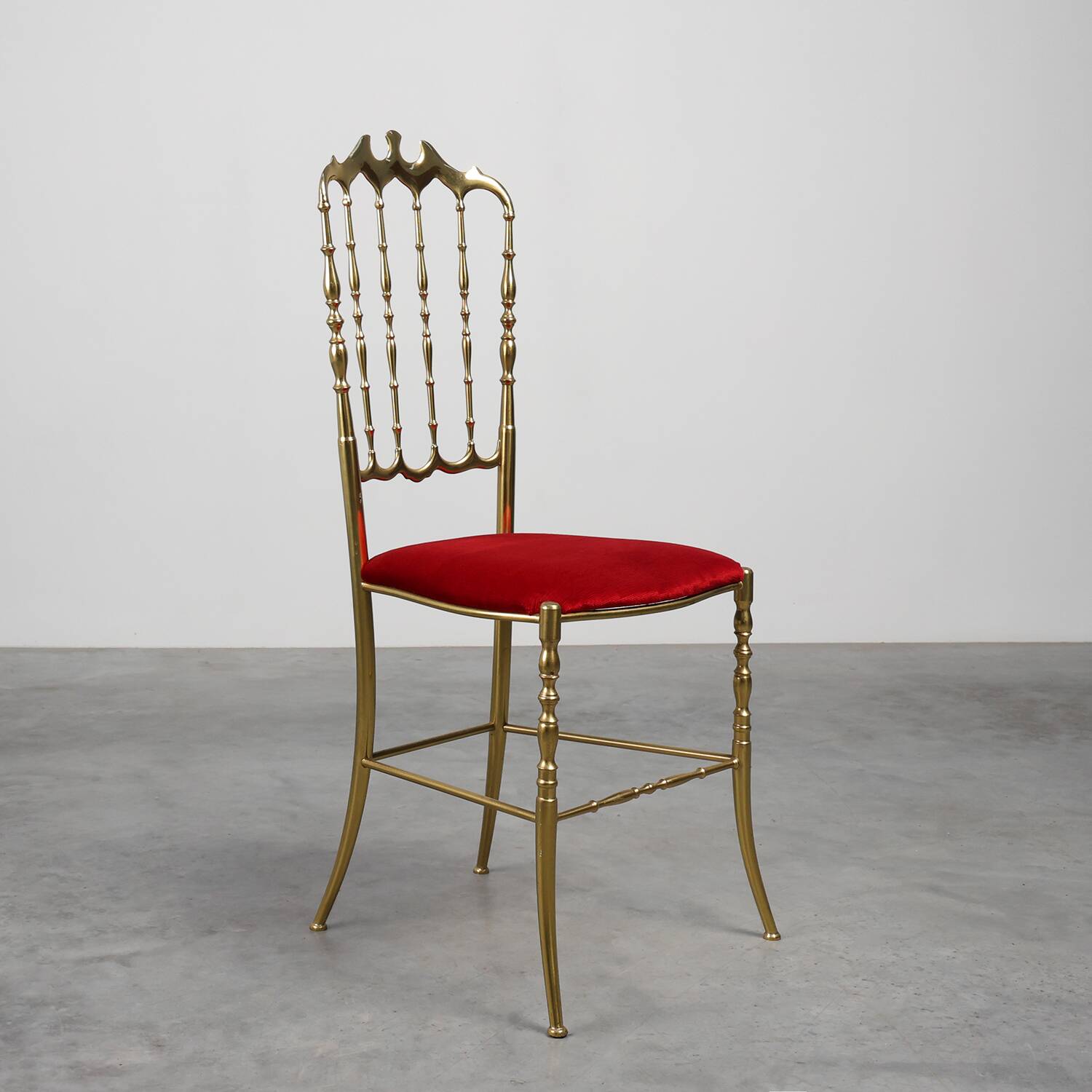 Hollywood Regency Brass Chiavari Chair by Giuseppe Gaetano Descalzi, Italy,