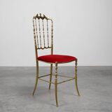 Hollywood Regency Brass Chiavari Chair by Giuseppe Gaetano Descalzi, Italy,