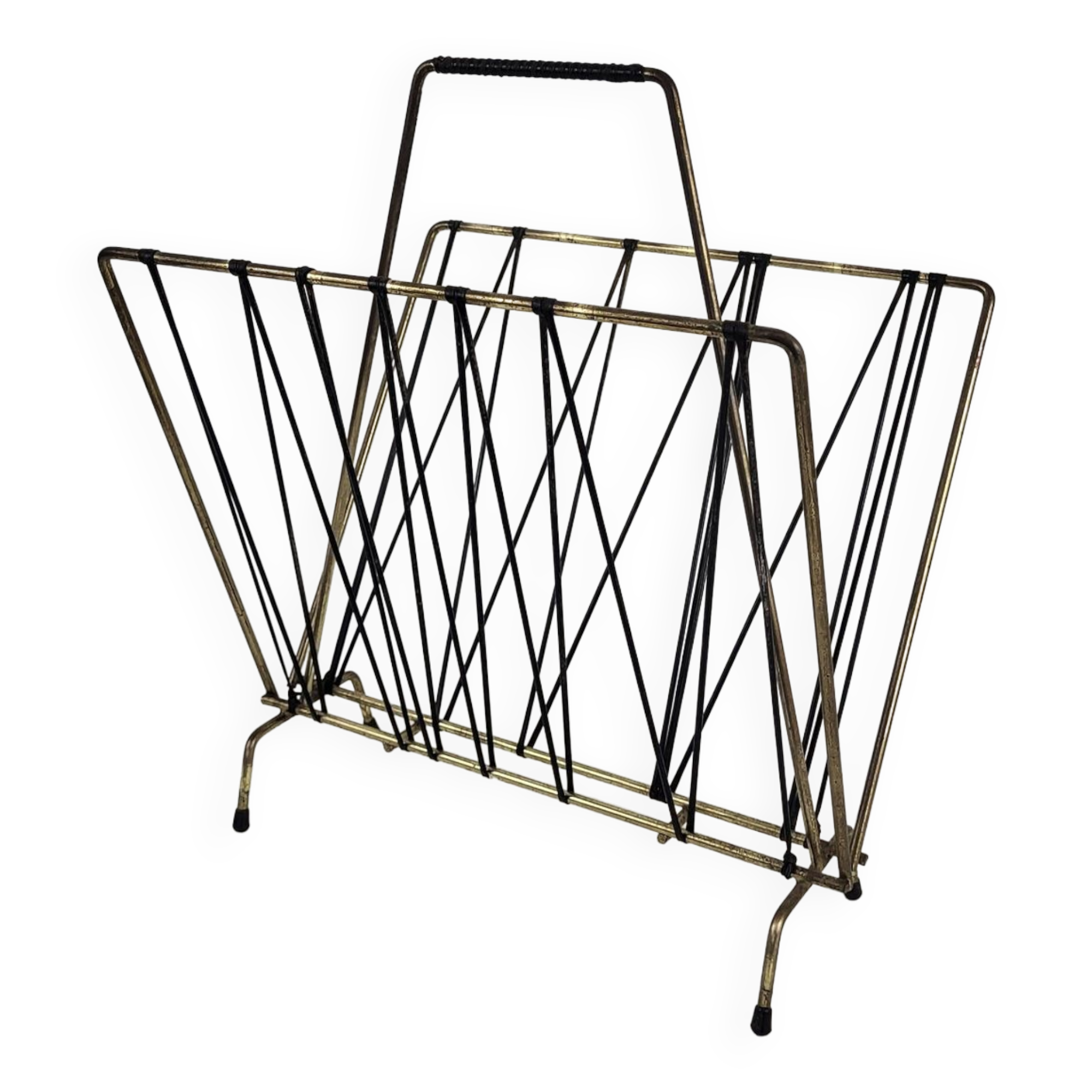 Porte revue scoubidou noir vintage