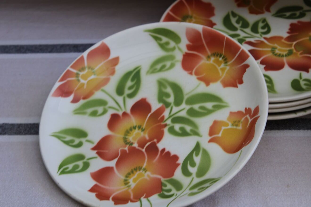 Lot de 6 assiettes plates en céramique