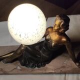 Women's lamp bronze and marble