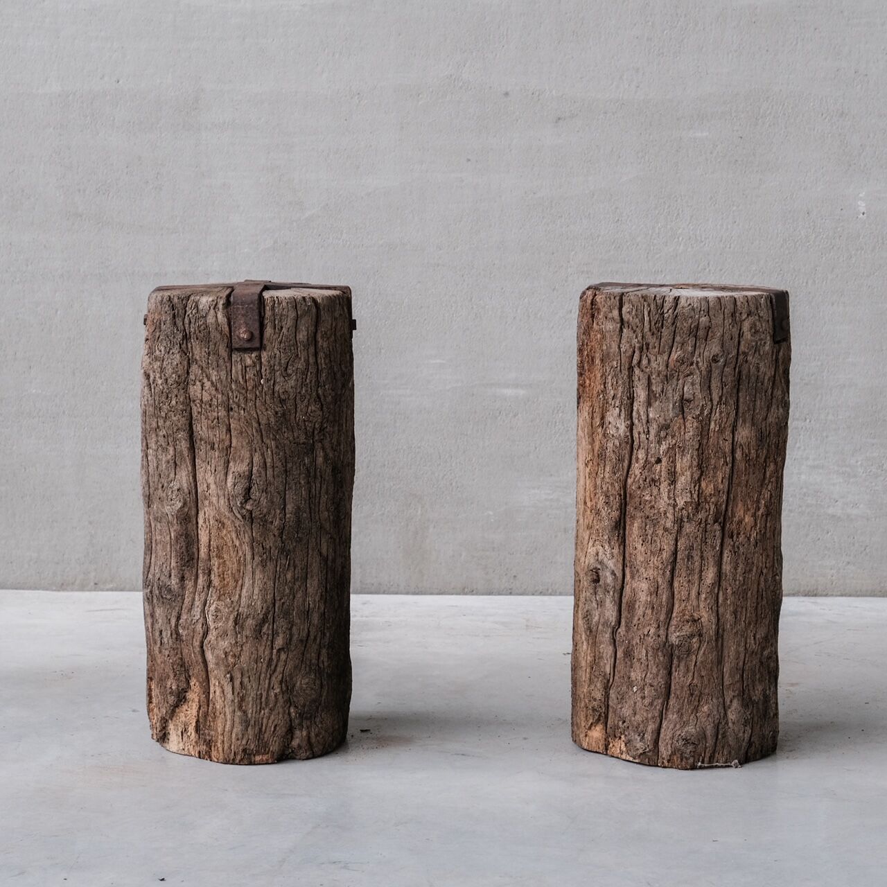 Pair of spanish wooden pedestals