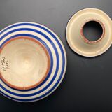 Moroccan ashtray with blue and white stripes