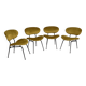 Chaises longues italiennes rembourrées, ensemble de 4 pièces.