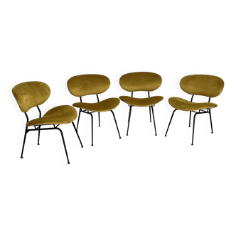 Italian Reupholstered Lounge Chairs, Set of 4pcs.