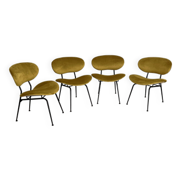 Italian Reupholstered Lounge Chairs, Set of 4pcs.