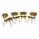 Chaises longues italiennes rembourrées, ensemble de 4 pièces.