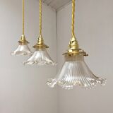 Lot of 3 Holophane tulip suspensions