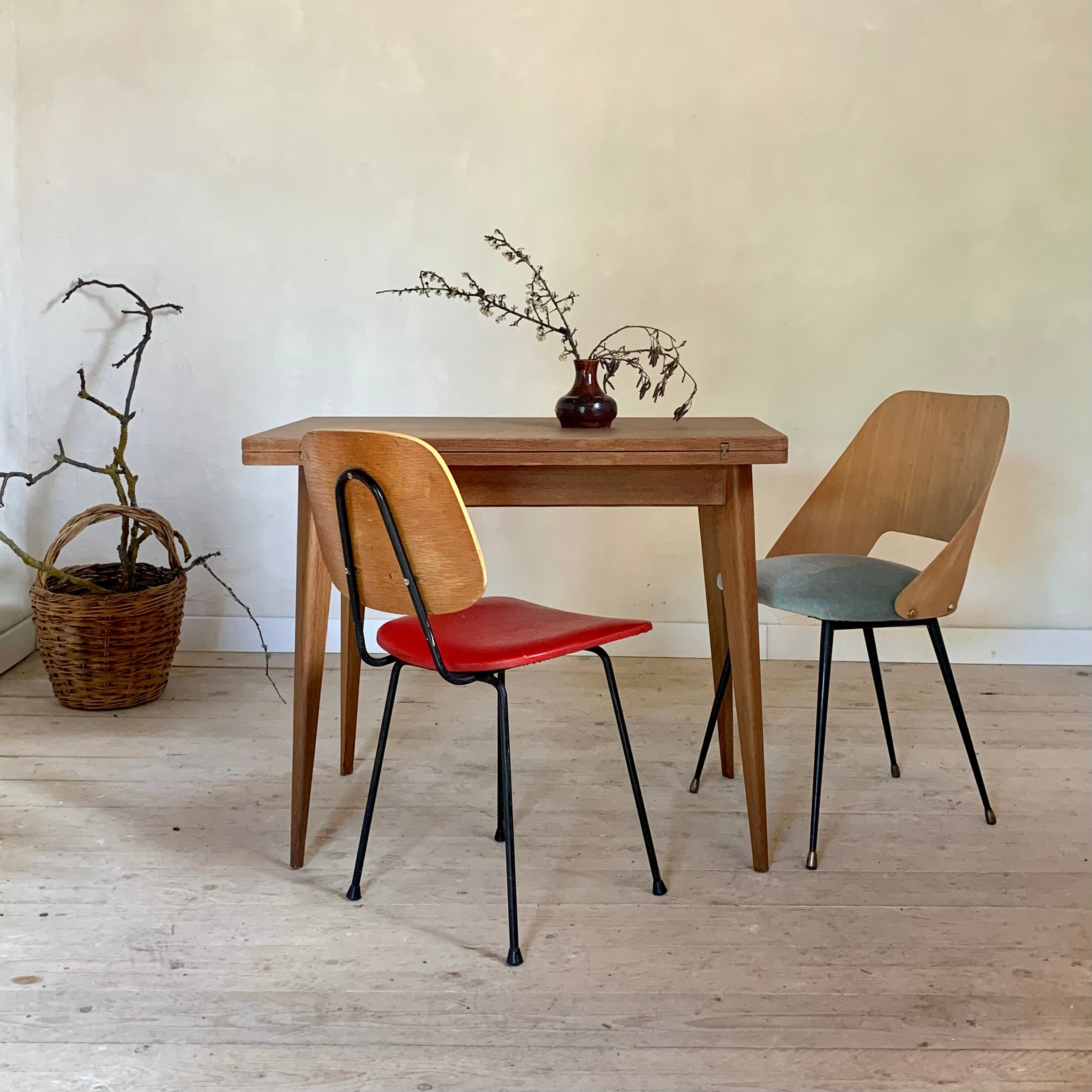 Vintage oak wallet table
