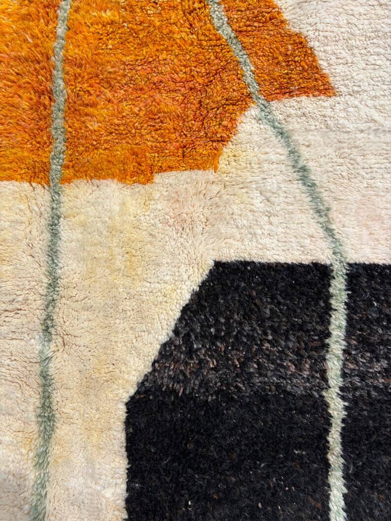 Grand tapis marocain - tissé à la main en pure laine berbère - 3X2m
