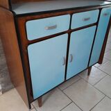 Kitchen sideboard in formica and vintage blue wood
