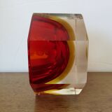 Octagonal vide poche or ashtray Sommerso Murano, design by Flavio Poli, 1970.