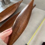 Set of 3 wooden canoes