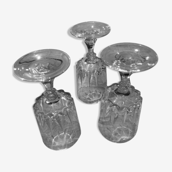 Set of 3 crystal glasses Louvre model