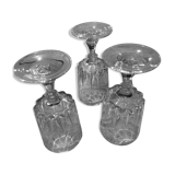 Set of 3 crystal glasses Louvre model