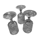 Set of 3 crystal glasses Louvre model