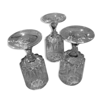 Set of 3 crystal glasses Louvre model