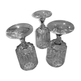 Lot de 3 verres cristal modele louvre