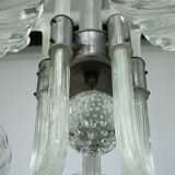 Rare Art Deco Italian Five-Arm Murano Glass Chandelier attributed to Seguso