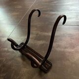Thonet curved wood wall coat rack with 2 hooks