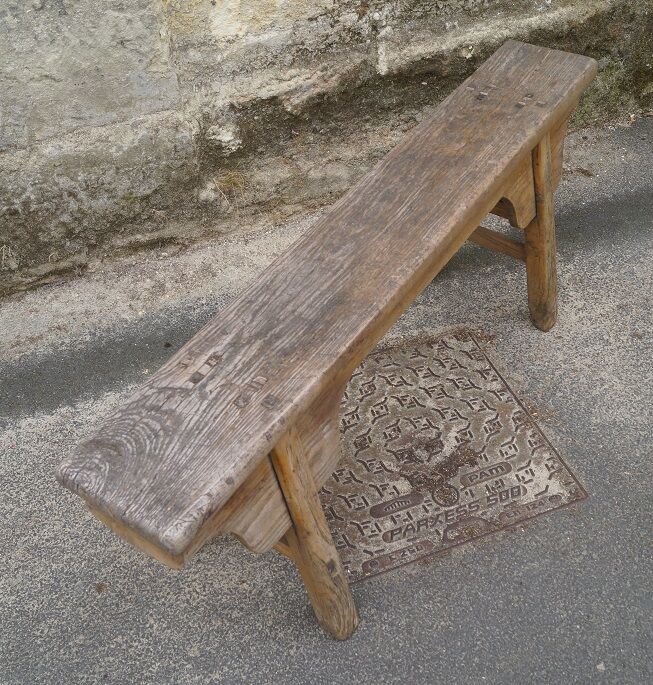 Primitive oak bench