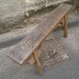 Primitive oak bench