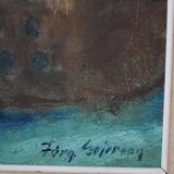 Oil painting by Jørgen Sejersen, Mid-century Modernism, 1960s